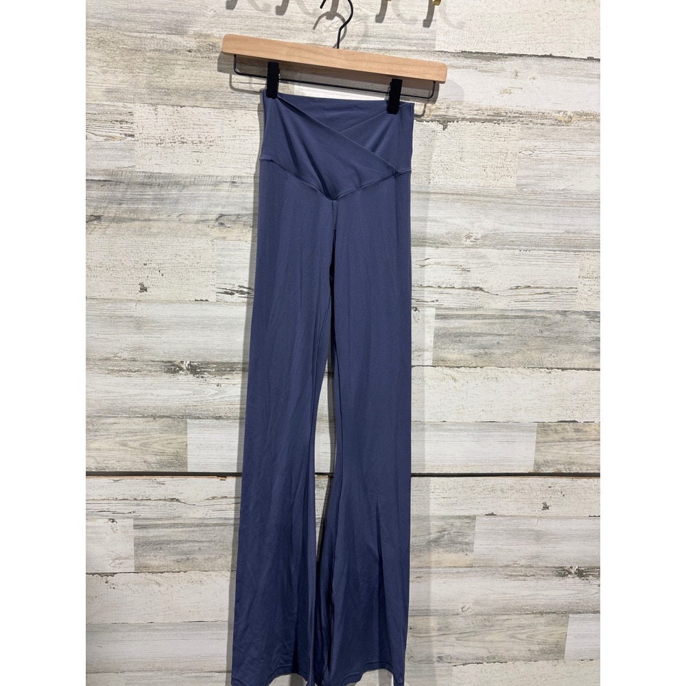 Aerie Flare Leggings Women S Navy Crossover Waistband Athleisure EUC